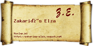 Zakariás Elza névjegykártya